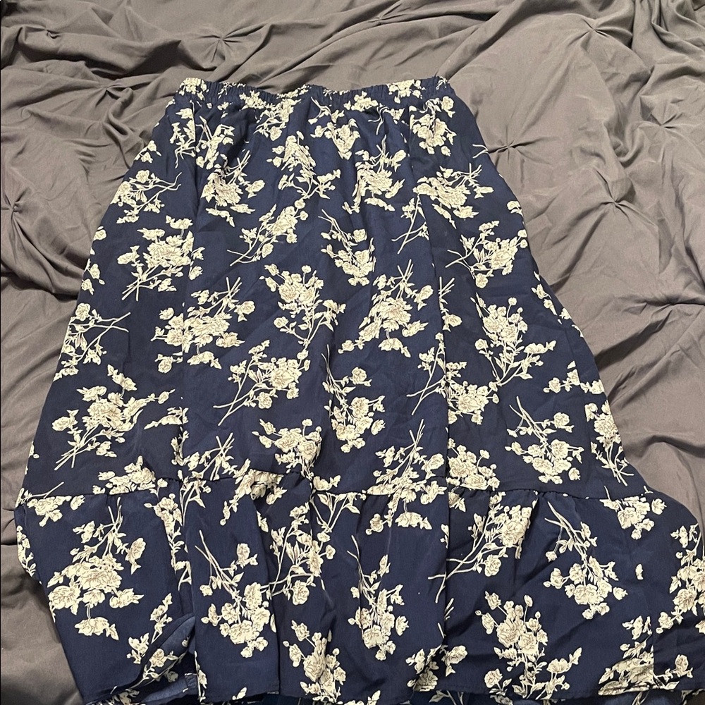 Floral Navy Blue Skirt